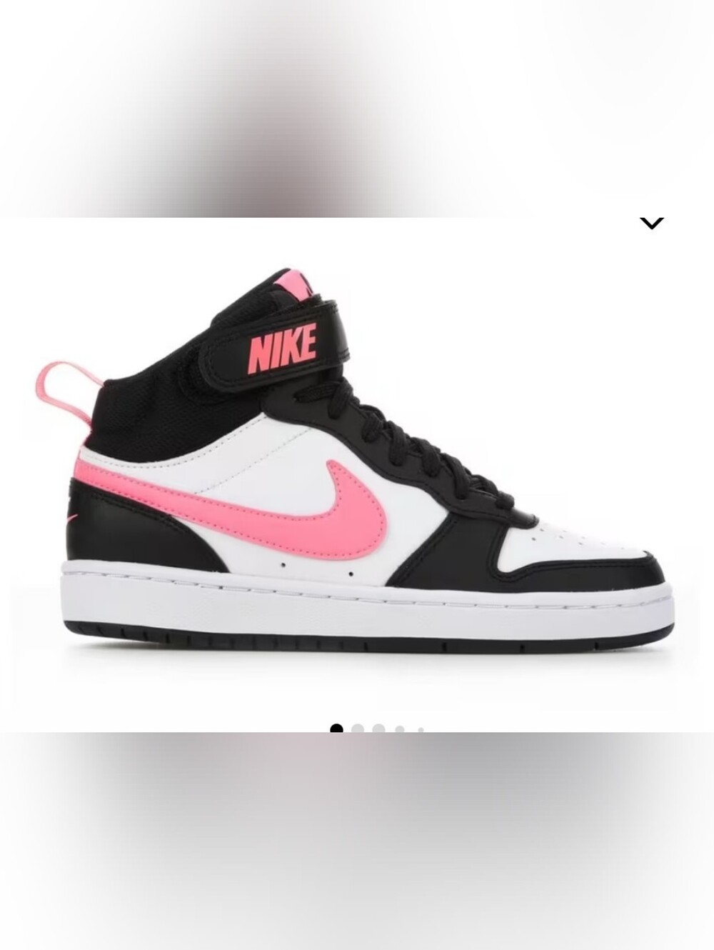 Nike Cour Borough Mid 2 Mid-Top Sneakers in White, Black & Pink Size 7Y